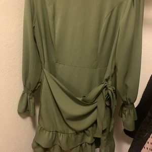 Long sleeve wrap dress